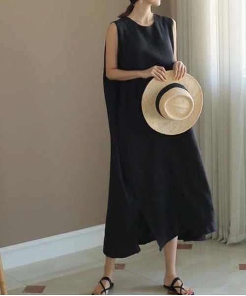 セール リネン丸首ノースリーブマキシワンピース ワンピース Alite Cloth アリーテクロス のファッション通販 Zozotown