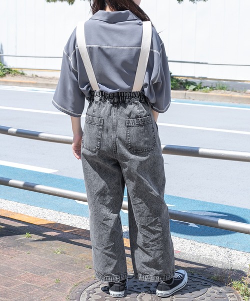 PairPair（ペアペア）の「ワイドデニムパンツ(ユニセックス)（デニムパンツ・メンズ・オフホワイト/サックスブルー/インディゴブルー/ブラック系その他・SMALL/MEDIUM/LARGE）」の10枚目の写真