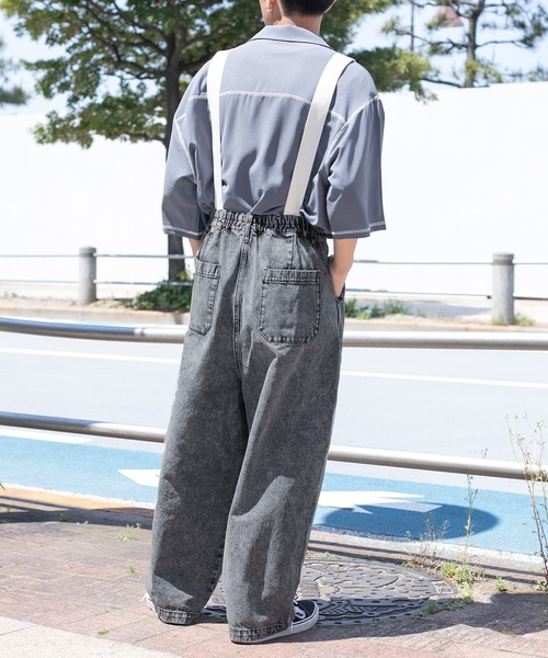 PairPair（ペアペア）の「ワイドデニムパンツ(ユニセックス)（デニムパンツ・メンズ・オフホワイト/サックスブルー/インディゴブルー/ブラック系その他・SMALL/MEDIUM/LARGE）」の13枚目の写真