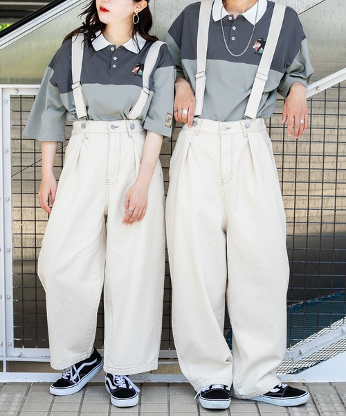 PairPair（ペアペア）の「ワイドデニムパンツ(ユニセックス)（デニムパンツ・メンズ・オフホワイト/サックスブルー/インディゴブルー/ブラック系その他・SMALL/MEDIUM/LARGE）」の15枚目の写真