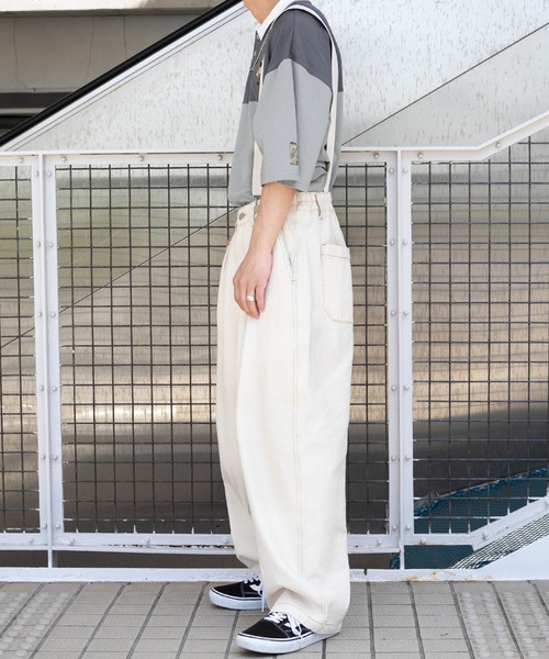 PairPair（ペアペア）の「ワイドデニムパンツ(ユニセックス)（デニムパンツ・メンズ・オフホワイト/サックスブルー/インディゴブルー/ブラック系その他・SMALL/MEDIUM/LARGE）」の22枚目の写真