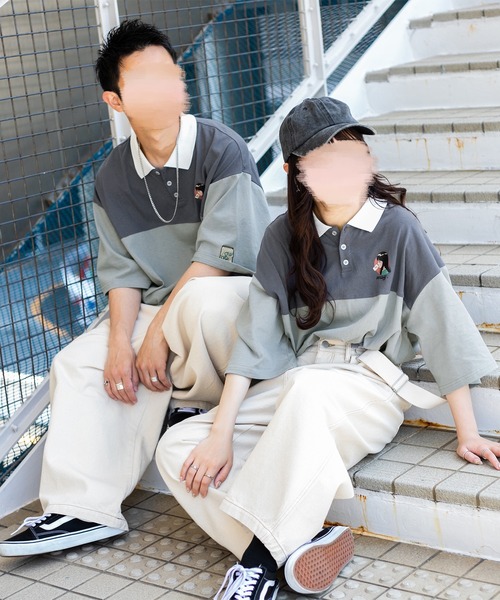 PairPair（ペアペア）の「ワイドデニムパンツ(ユニセックス)（デニムパンツ・メンズ・オフホワイト/サックスブルー/インディゴブルー/ブラック系その他・SMALL/MEDIUM/LARGE）」の16枚目の写真