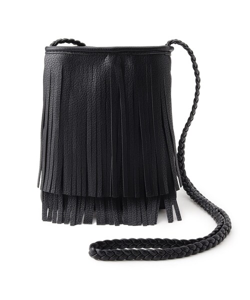 AG by aquagirl（エージーバイアクアガール）の「◆フリンジミニショルダー（ショルダーバッグ・レディース・ブラック/オフホワイト/キャメル・00）」の3枚目の写真