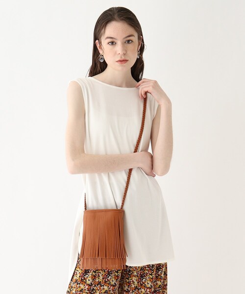 AG by aquagirl（エージーバイアクアガール）の「◆フリンジミニショルダー（ショルダーバッグ・レディース・ブラック/オフホワイト/キャメル・00）」の5枚目の写真