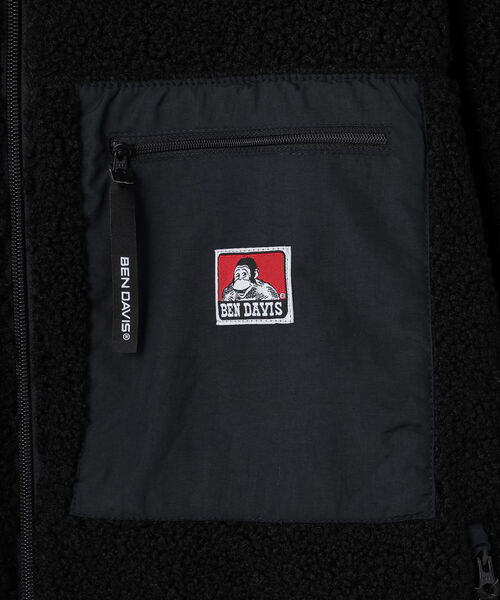 BEN DAVIS/WHITE LABEL（ベンデイビス ホワイトラベル）の「BENDAVIS/ベンデイビス/ボアスタンドカラージャケット/BoaStandCollorJacket（ブルゾン・メンズ・ブラック/オフホワイト・MEDIUM/LARGE/X-LARGE）」の14枚目の写真