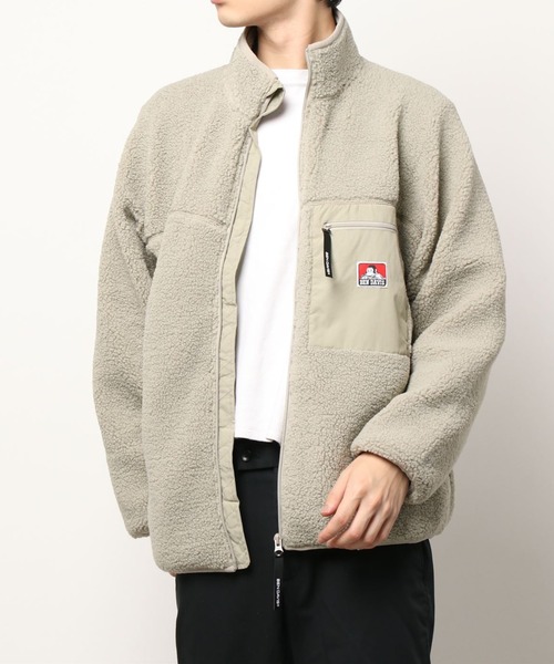 BEN DAVIS/WHITE LABEL（ベンデイビス ホワイトラベル）の「BENDAVIS/ベンデイビス/ボアスタンドカラージャケット/BoaStandCollorJacket（ブルゾン・メンズ・ブラック/オフホワイト・MEDIUM/LARGE/X-LARGE）」の10枚目の写真