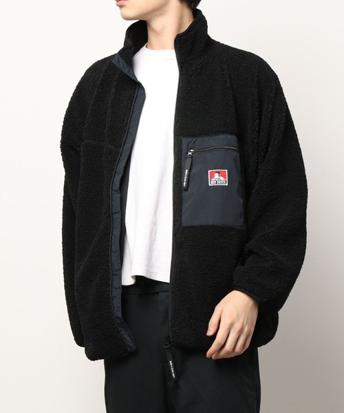 BEN DAVIS/WHITE LABEL（ベンデイビス ホワイトラベル）の「BENDAVIS/ベンデイビス/ボアスタンドカラージャケット/BoaStandCollorJacket（ブルゾン・メンズ・ブラック/オフホワイト・MEDIUM/LARGE/X-LARGE）」の9枚目の写真