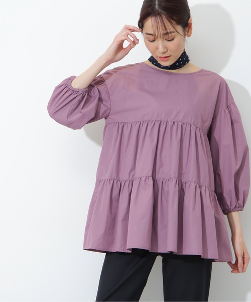 NATURAL BEAUTY BASIC（ナチュラルビューティーベーシック）の「TCティアードブラウス（シャツ/ブラウス・レディース・ブラック/ラベンダー/オフホワイト・MEDIUM/SMALL）」の20枚目の写真