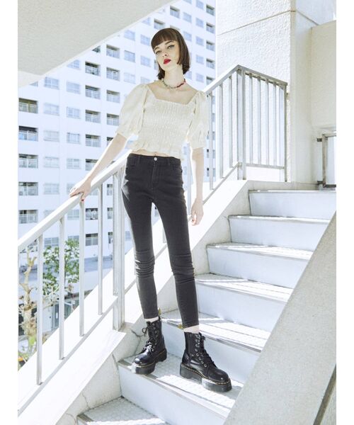 jouetie（ジュエティ）の「タックスリーブスクエアブラウス（シャツ/ブラウス・レディース・オフホワイト/ブラック/オレンジ・MEDIUM）」の13枚目の写真