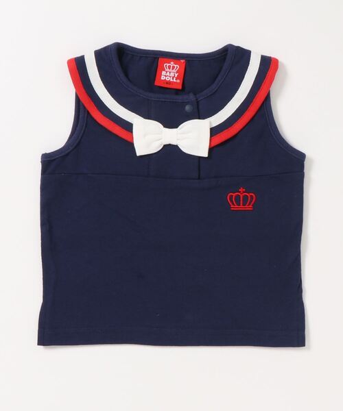 BABYDOLL（ベビードール）の「セーラー襟タンクトップ 5239K（タンクトップ・キッズ・ネイビー/ホワイト・90cm/120cm/100cm/110cm/130cm/80ｃｍ）」の4枚目の写真
