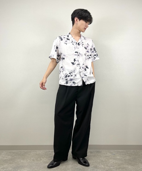 ASTRAL（アストラル）の「【ASTRAL】flower pattern open collar shirt（シャツ/ブラウス・メンズ・ホワイト/ブラック・ONE SIZE）」の5枚目の写真