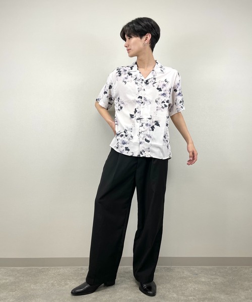 ASTRAL（アストラル）の「【ASTRAL】flower pattern open collar shirt（シャツ/ブラウス・メンズ・ホワイト/ブラック・ONE SIZE）」の6枚目の写真