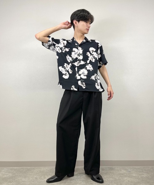 ASTRAL（アストラル）の「【ASTRAL】flower pattern open collar shirt（シャツ/ブラウス・メンズ・ホワイト/ブラック・ONE SIZE）」の9枚目の写真
