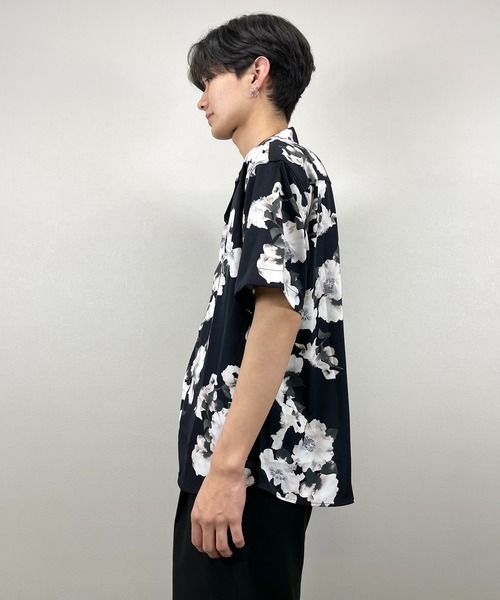 ASTRAL（アストラル）の「【ASTRAL】flower pattern open collar shirt（シャツ/ブラウス・メンズ・ホワイト/ブラック・ONE SIZE）」の11枚目の写真