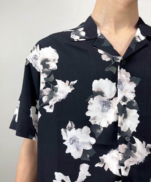 ASTRAL（アストラル）の「【ASTRAL】flower pattern open collar shirt（シャツ/ブラウス・メンズ・ホワイト/ブラック・ONE SIZE）」の13枚目の写真