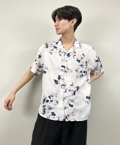 ASTRAL（アストラル）の「【ASTRAL】flower pattern open collar shirt（シャツ/ブラウス・メンズ・ホワイト/ブラック・ONE SIZE）」の16枚目の写真