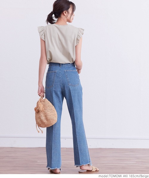 coca（coca）（コカ）の「肩フリルコットンノースリーブ（タンクトップ・レディース・ホワイト/ブラック/ベージュ・ONE SIZE）」の16枚目の写真