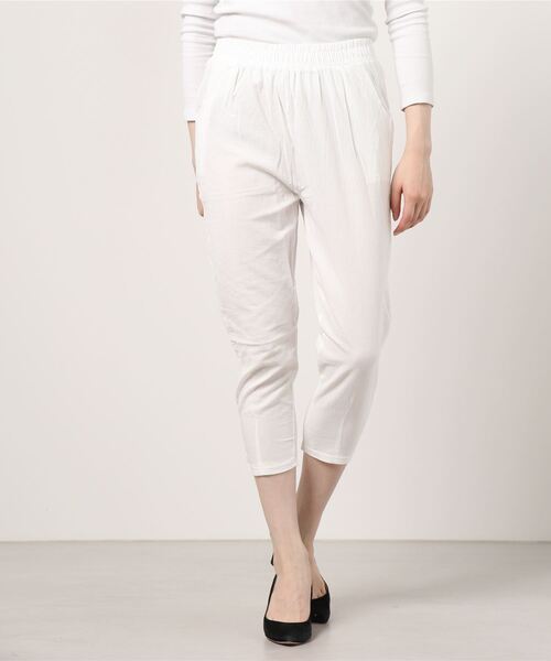 SFW（エスエフダブリュー）の「薄手ガウチョパンツ リネンパンツ 九分丈（その他パンツ・レディース・ブラック/ベージュ/イエロー/オレンジ/ブラウン系・LL/3L/4L/5L/M/L）」の8枚目の写真