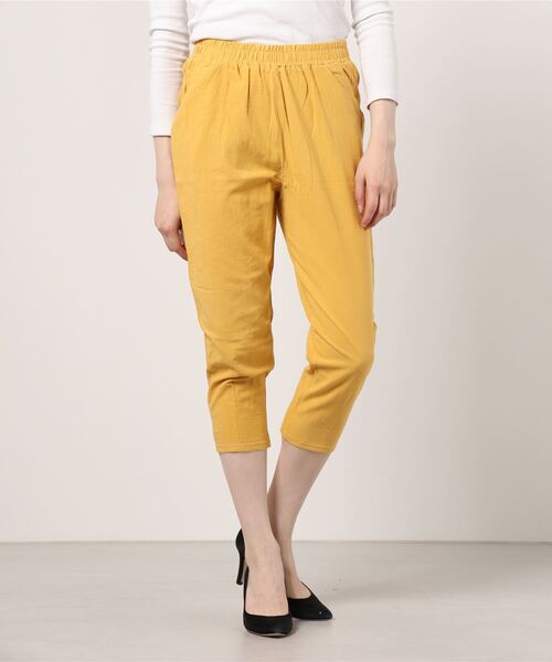 SFW（エスエフダブリュー）の「薄手ガウチョパンツ リネンパンツ 九分丈（その他パンツ・レディース・ブラック/ベージュ/イエロー/オレンジ/ブラウン系・LL/3L/4L/5L/M/L）」の9枚目の写真