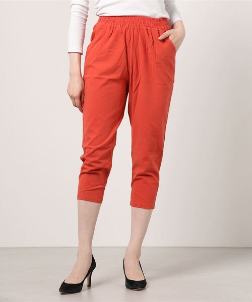 SFW（エスエフダブリュー）の「薄手ガウチョパンツ リネンパンツ 九分丈（その他パンツ・レディース・ブラック/ベージュ/イエロー/オレンジ/ブラウン系・LL/3L/4L/5L/M/L）」の10枚目の写真