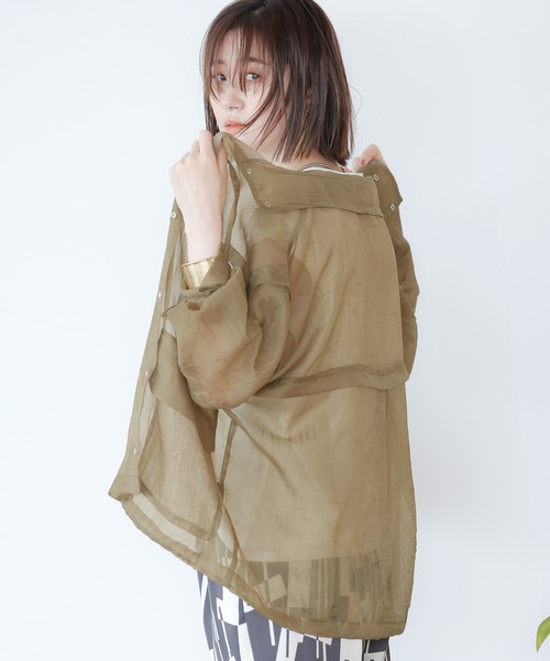 A part by（アパートバイ）の「Poシアーシャツブルゾン　952593（シャツ/ブラウス・レディース・ライトグレー/ベージュ/カーキ・FREE）」の8枚目の写真