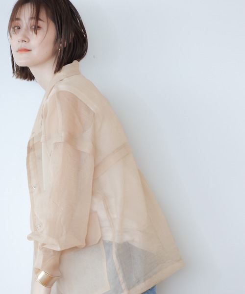 A part by（アパートバイ）の「Poシアーシャツブルゾン　952593（シャツ/ブラウス・レディース・ライトグレー/ベージュ/カーキ・FREE）」の22枚目の写真