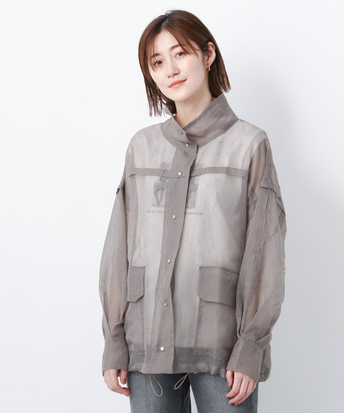 A part by（アパートバイ）の「Poシアーシャツブルゾン　952593（シャツ/ブラウス・レディース・ライトグレー/ベージュ/カーキ・FREE）」の9枚目の写真