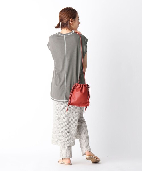 OPAQUE.CLIP（オペークドットクリップ）の「◆強撚ノースリ配色ステッチT（Tシャツ/カットソー・レディース・ホワイト系/ガンメタ/ブラック/ライトパープル・36/38/40）」の8枚目の写真