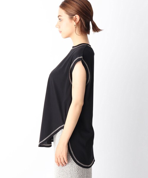 OPAQUE.CLIP（オペークドットクリップ）の「◆強撚ノースリ配色ステッチT（Tシャツ/カットソー・レディース・ホワイト系/ガンメタ/ブラック/ライトパープル・36/38/40）」の17枚目の写真