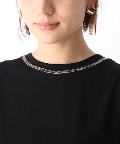 OPAQUE.CLIP（オペークドットクリップ）の「◆強撚ノースリ配色ステッチT（Tシャツ/カットソー・レディース・ホワイト系/ガンメタ/ブラック/ライトパープル・36/38/40）」の15枚目の写真