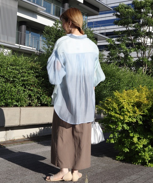 ボッシュ バイカラー麻調スカート 配色 ラップタイトスカート 38