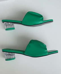 SMILE ORCHID | スクエアトゥ＆クリアヒールサンダル(サンダル)