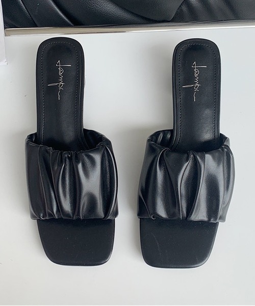 SMILE ORCHID（スマイルオーキッド）の「スクエアトゥ＆クリアヒールサンダル（サンダル・レディース・ホワイト/ブラック/グリーン・38/39/37）」の7枚目の写真