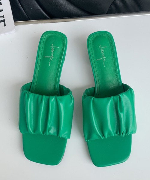 SMILE ORCHID（スマイルオーキッド）の「スクエアトゥ＆クリアヒールサンダル（サンダル・レディース・ホワイト/ブラック/グリーン・38/39/37）」の4枚目の写真