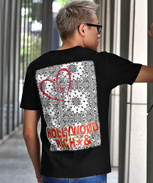 JOKER(ジョーカー)の「【JOKER】バックペイズリー&ハートロゴ柄半袖Tシャツ(Tシャツ/カットソー・メンズ・ホワイト/ブラック・M/XL/L)」の3枚目の写真
