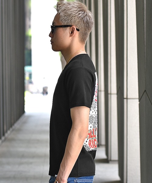 JOKER(ジョーカー)の「【JOKER】バックペイズリー&ハートロゴ柄半袖Tシャツ(Tシャツ/カットソー・メンズ・ホワイト/ブラック・M/XL/L)」の8枚目の写真
