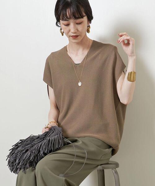 UNITED ARROWS(ユナイテッドアローズ)の「<UNITED ARROWS>バックボリューム フレンチスリーブ ニット W◆(ニット/セーター・レディース・ネイビー/レッド/モカ/その他7・FREE)」の14枚目の写真