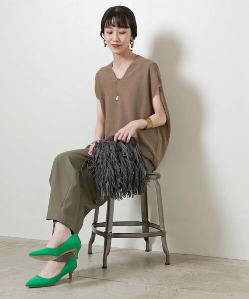 UNITED ARROWS(ユナイテッドアローズ)の「<UNITED ARROWS>バックボリューム フレンチスリーブ ニット W◆(ニット/セーター・レディース・ネイビー/レッド/モカ/その他7・FREE)」の15枚目の写真