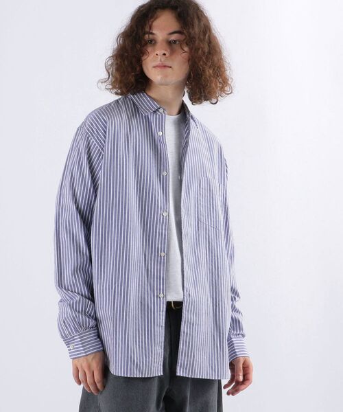SHIPS any(シップス エニィ)の「SHIPS any: ALBINI コットン オックス 長袖シャツ◇(シャツ/ブラウス・メンズ・ブルー/ブルー系その他/ロイヤルブルー・SMALL/MEDIUM/LARGE/X-LARGE)」の3枚目の写真