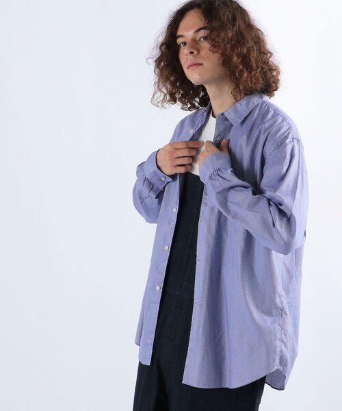 SHIPS any(シップス エニィ)の「SHIPS any: ALBINI コットン オックス 長袖シャツ◇(シャツ/ブラウス・メンズ・ブルー/ブルー系その他/ロイヤルブルー・SMALL/MEDIUM/LARGE/X-LARGE)」の2枚目の写真