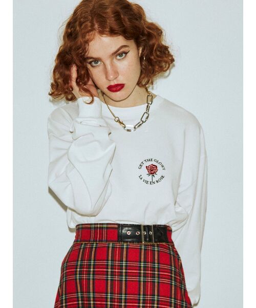 jouetie（ジュエティ）の「ROSE サークルロンT（Tシャツ/カットソー・レディース・ライトブルー/ブラック/オフホワイト・MEDIUM）」の2枚目の写真