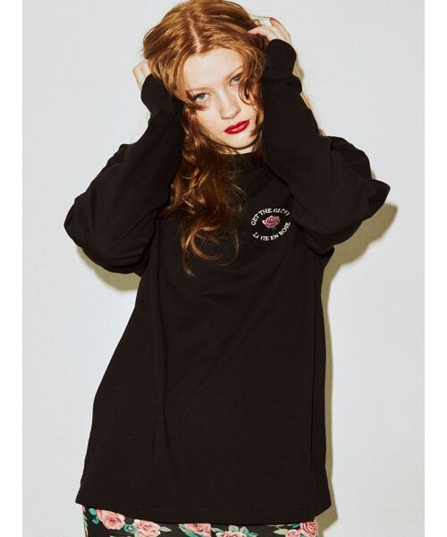 jouetie（ジュエティ）の「ROSE サークルロンT（Tシャツ/カットソー・レディース・ライトブルー/ブラック/オフホワイト・MEDIUM）」の3枚目の写真