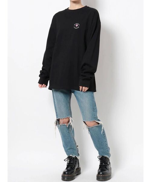 jouetie（ジュエティ）の「ROSE サークルロンT（Tシャツ/カットソー・レディース・ライトブルー/ブラック/オフホワイト・MEDIUM）」の7枚目の写真