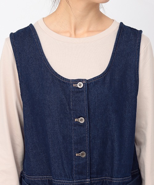 チチカカ（チチカカ）の「リサイクルデニムワンピース（ジャンパースカート・レディース・ブルー/インディゴブルー・FREE）」の17枚目の写真