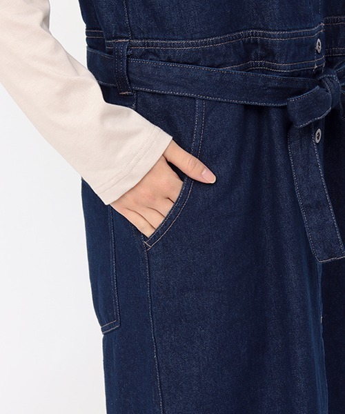 チチカカ（チチカカ）の「リサイクルデニムワンピース（ジャンパースカート・レディース・ブルー/インディゴブルー・FREE）」の19枚目の写真