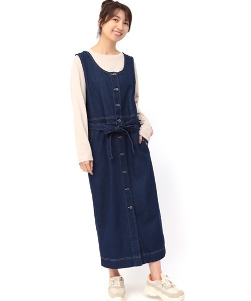 チチカカ（チチカカ）の「リサイクルデニムワンピース（ジャンパースカート・レディース・ブルー/インディゴブルー・FREE）」の12枚目の写真