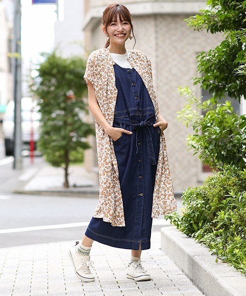 チチカカ（チチカカ）の「リサイクルデニムワンピース（ジャンパースカート・レディース・ブルー/インディゴブルー・FREE）」の7枚目の写真