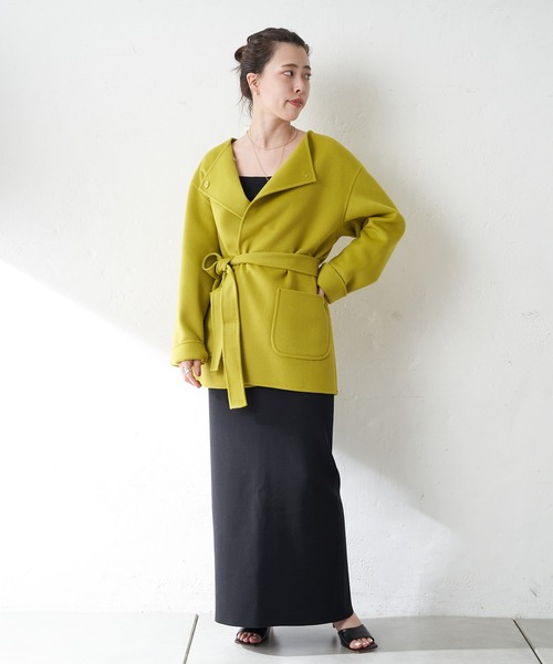 SHENERY（シーナリー）の「ベルテッドリバーミディコート（その他アウター・レディース・ベージュ/ネイビー/グリーン・FREE）」の20枚目の写真