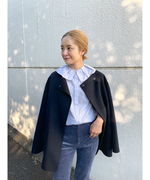 美品＊シーナリー SHENERY ベルテッドリバーミディコート 紺 ネイビー 美品＊シーナリー SHENERY ベルテッドリバーミディコート 紺 ネイビー