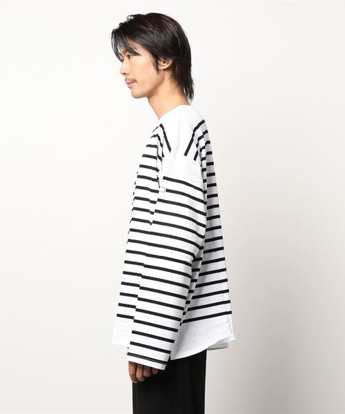 MONT KEMMEL(モンケメル)の「モンケメル/MONT KEMMEL BIG BASQUE BORDER LS TEE(Tシャツ/カットソー・メンズ・ブルー/ブラック・MEDIUM/S/LARGE)」の5枚目の写真